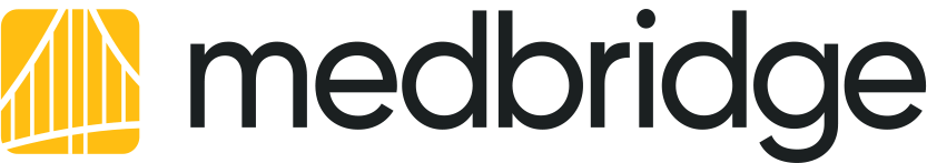 MedBridge logo with yellow lines on the left and "medbridge" in bold black lowercase letters.